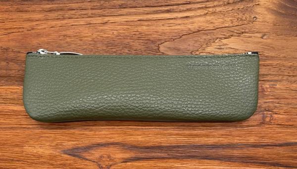 Leder Mäppchen Aris olivgrün